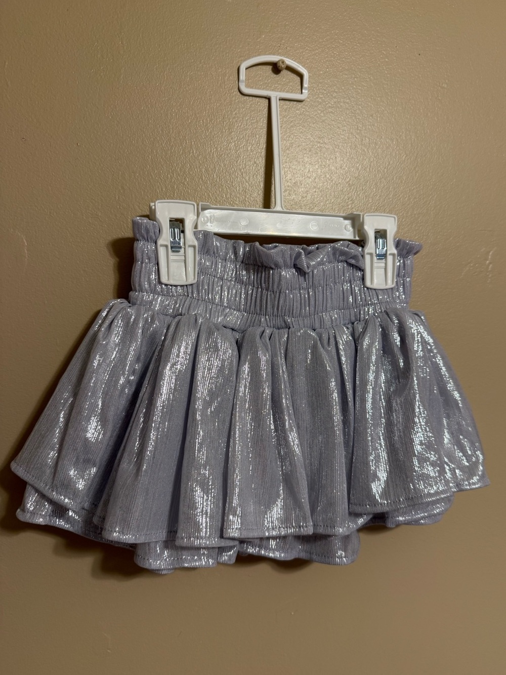 Lola + The Boys Shimmery Silver Skirt